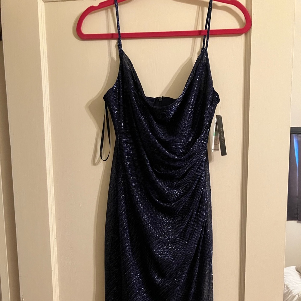 NWT Laundry Navy Sparkle Ruched Dress